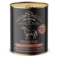 Produktbild von Lucky's Black Label Pferd Pur Stückchen in Sauce für Pferde getreidefrei und monoprotein 6 x 800 g