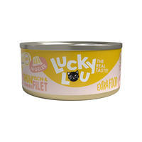 Produktbild von LuckyLou Katzen Leckerli Extra Food Stückchen in Gelee mit Thunfisch und Huhn 18x70g