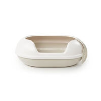 Produktbild von LucyBalu Arena Katzenklo XXL Offene Schalentoilette aus Kunststoff Beige Weiß