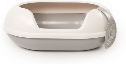 LucyBalu ARENA Katzenklo XXL Offene Schalentoilette aus Kunststoff Grau Weiß – Bild 1 von 13