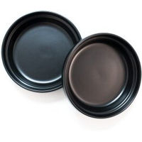 Produktbild von LucyBalu BOWL Katzennapf Set aus Porzellan Schwarz 2er Set für Katzen und Kitten
