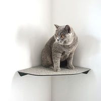 Produktbild von LucyBalu Corner Katzenliege und Kletterstufe mit Filzauflage für Wandecken in Grau