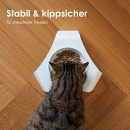 LucyBalu DELI Erhöhter Katzennapf aus Melamin Weiß – Bild 1 von 4