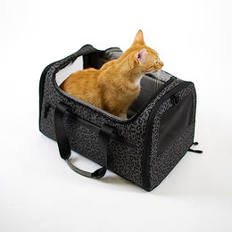 LucyBalu Designer Katzentransporttasche Leo aus Polyester in Grau Größe L – Bild 1 von 6