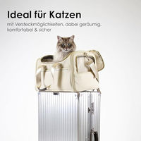 Produktbild von LucyBalu Designer Katzentransporttasche mit Fenster aus Polyester in Beige Größe L