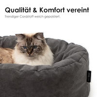 Produktbild von LucyBalu Dinghy Katzenhöhle aus Cord Waschbares Katzenbett in Grau