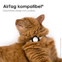 Produktbild von LucyBalu DORI AirTag Katzenhalsband aus Nylon für erwachsene Katzen in Sand - 1 Stk.
