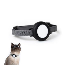 LucyBalu DORI AirTag Katzenhalsband aus Nylon in Anthrazit für Katzen - 1 Stk. – Bild 1 von 9