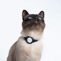 Produktbild von LucyBalu DORI AirTag Katzenhalsband aus Nylon in Grau für erwachsene Katzen mit reflektierendem Tracker-Halterung - 1 Stk.