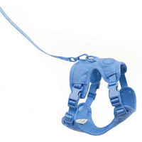 Produktbild von LucyBalu Explorer Katzengeschirr Set mit 1,5 m Leine und AirTag-Fach Blau M/L