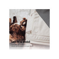Produktbild von LucyBalu HOP-ON Premium Katzenrucksack mit Fenster aus recyceltem Material Beige Größe M