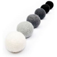 Produktbild von LucyBalu Katzen Filzbälle aus 100% Wolle für Kitten, 6 Stück, Grau Weiß Schwarz