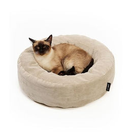 LucyBalu Katzenbett Nest aus Cord in Beige waschbar – Bild 1 von 6