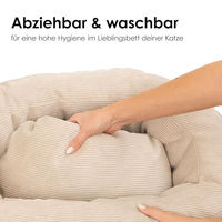 Produktbild von LucyBalu Katzenbett Nest aus Cord waschbar in Weiß