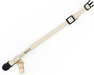 LucyBalu Katzenhalsband mit Namenskapsel aus Nylon mit Sicherheitsverschluss in Sand – Bild 1 von 3