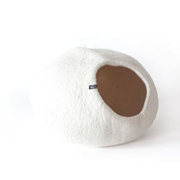 Produktbild von LucyBalu Katzenhöhle aus Filz in Weiß 45x45x28 cm