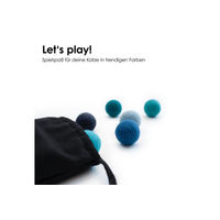 Produktbild von LucyBalu Katzenspielzeug Filzbälle aus Wolle für Katzen und Kätzchen 6 Stück Blau Bunt
