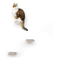 Produktbild von LucyBalu Katzentreppe Steps 3er Set Katzen Kletterwand aus Metall in Weiß und Grau