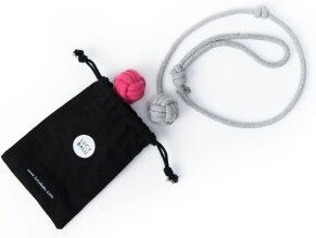 LucyBalu KNOT BALLS Katzen Wurfspielzeug aus Baumwolle 2er Set Pink Grau – Bild 1 von 13