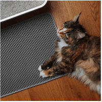 Produktbild von LucyBalu LOOMAT Katzenstreu-Auffangmatte aus Kunststoff in Grau