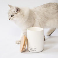 Produktbild von LucyBalu Snack Bar Luftdichte Katzenfutter Aufbewahrungsbox für Leckerlis und Trockenfutter Weiß