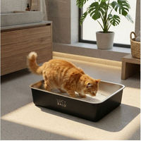 Produktbild von LucyBalu STEELOO Katzenklo aus Edelstahl offene Schalentoilette für Katzen