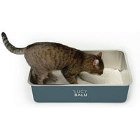 Produktbild von LucyBalu STEELOO Katzenklo aus Edelstahl XXL offene Schalentoilette grau