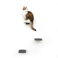 Produktbild von LucyBalu STEPS Katzentreppe Wandmontage aus Metall Grau Klein