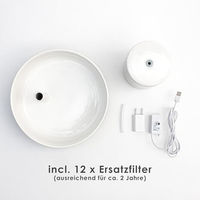 Produktbild von LucyBalu Trevi Katzen Trinkbrunnen aus Keramik in Anthrazit - 2,8 l