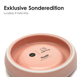 LucyBalu X Hello Kitty Drop Katzennapf aus Porzellan rosa, erhöhter Futternapf und Wassernapf für Katzen – Bild 1 von 7