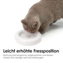 LucyBalu X Hello Kitty Drop Katzennapf aus Porzellan weiß, erhöhter Fressnapf und Wassernapf für Katzen – Bild 1 von 5