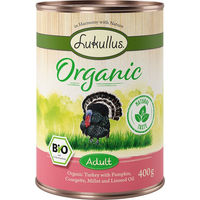Produktbild von Lukullus Bio Hundefutter Adult Pute mit Zucchini glutenfrei 6 x 400 g - 6 x 400 g
