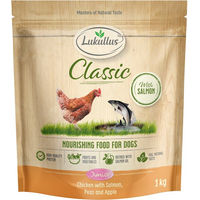 Produktbild von Lukullus Classic Junior Hundefutter Huhn & Lachs ohne Farb- und Aromastoffe 1 kg
