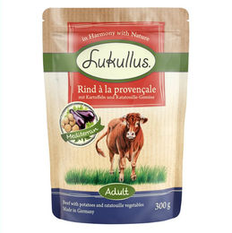 Produktbild von Lukullus Hundefutter Rind à la Provençale Stückchen in Sauce getreidefrei 48 x 300 g - 48 x 300 g