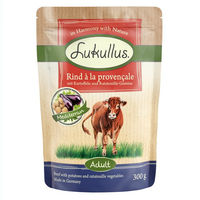 Produktbild von Lukullus Hundefutter Rind à la Provençale Stückchen in Sauce getreidefrei 48 x 300 g - 48 x 300 g