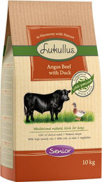 Produktbild von Lukullus Kaltgepresstes Hundefutter Senior Angus-Rind mit Ente Glutenfrei 10 kg - 10 kg