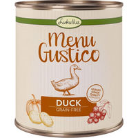 Produktbild von Lukullus Menu Gustico Hundefutter Ente mit Karotten, Preiselbeeren und Rosmarin Stückchen in Sauce getreidefrei und monoprotein 12 x 800 g - 12 x 800 g