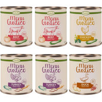 Produktbild von Lukullus Menu Gustico Hundefutter Mixpaket Pute Rind Huhn Ente Stückchen in Sauce getreidefrei monoprotein 24 x 800 g - 24 x 800 g