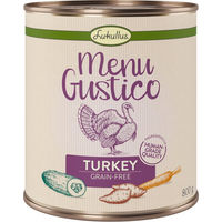 Produktbild von Lukullus Menu Gustico Hundefutter Pute mit Süßkartoffel Zucchini und Karotten getreidefrei monoprotein 6 x 800 g - 6 x 800 g