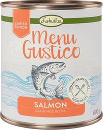 Produktbild von Lukullus Menu Gustico Katzenfutter Lachs mit Karotte Luzerne und Spinat getreidefrei 6 x 800 g - 6 x 800 g