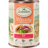 Produktbild von Lukullus Nassfutter für Hunde Adult Rind und Lachs getreidefrei und glutenfrei 6 x 400 g - 6 x 400 g