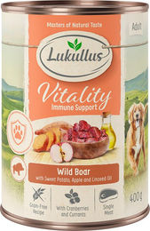 Produktbild von Lukullus Nassfutter Wildschwein zur Immunstärkung und Verdauung getreidefrei 6 x 400 g - 6 x 400 g