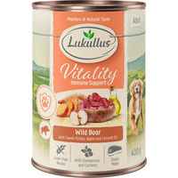 Produktbild von Lukullus Nassfutter Wildschwein zur Immunstärkung und Verdauung getreidefrei 6 x 400 g - 6 x 400 g
