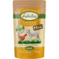 Produktbild von Lukullus Naturkost Hund Adult Mini Getreidefrei Geflügel und Lamm 6 x 150 g