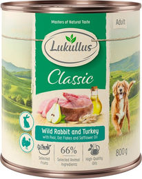 Produktbild von Lukullus Naturkost Hund Adult Wildkaninchen & Truthahn glutenfrei 6 x 800 g