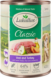 Produktbild von Lukullus Naturkost Hund Senior Getreidefrei Kalb und Pute 6 x 400 g - 6 x 400 g