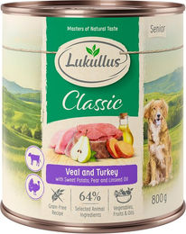 Produktbild von Lukullus Naturkost Hund Senior Getreidefrei mit Kalb und Pute 6 x 800 g - 6 x 800 g