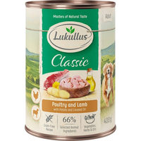 Produktbild von Lukullus Naturkost Hundefutter Adult Geflügel und Lamm getreidefrei 24 x 400 g - 24 x 400 g