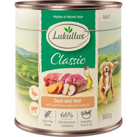 Produktbild von Lukullus Naturkost Hundefutter Adult Getreidefrei Ente & Kalb 6 x 800 g - 6 x 800 g