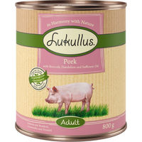 Produktbild von Lukullus Naturkost Hundefutter Adult Getreidefrei Schwein 6 x 800 g - 6 x 800 g
